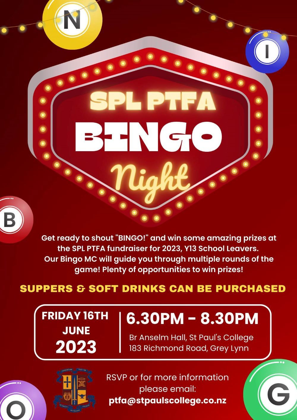 PTFA Bingo Night 2023 • St Paul’s College
