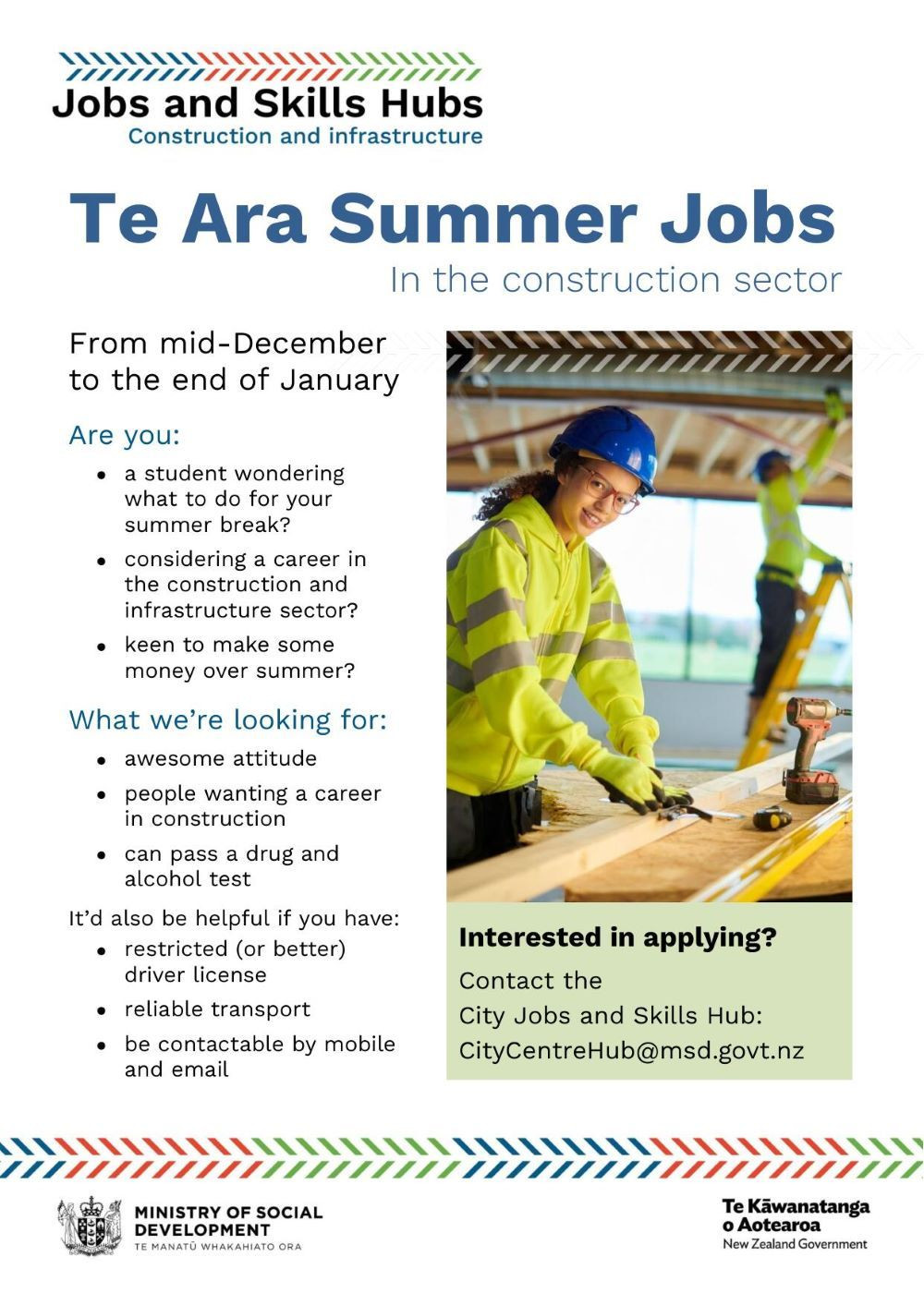City Jobs And Skills Hub  Te Ara Flyer 