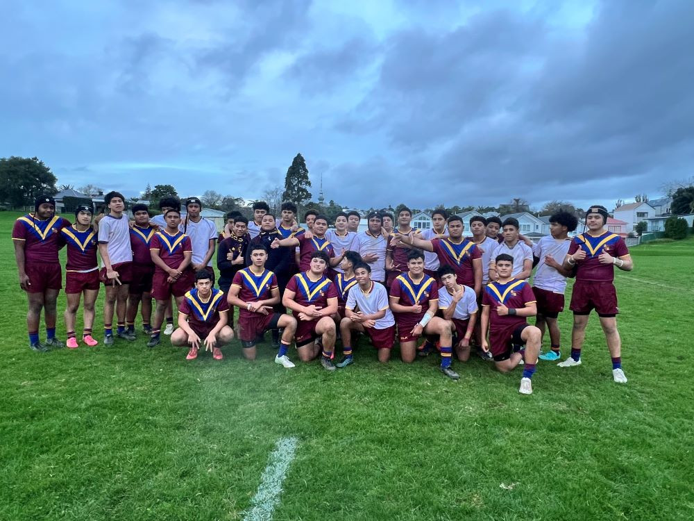 U15 Blue And Maroon Rugby League Teams After The Game